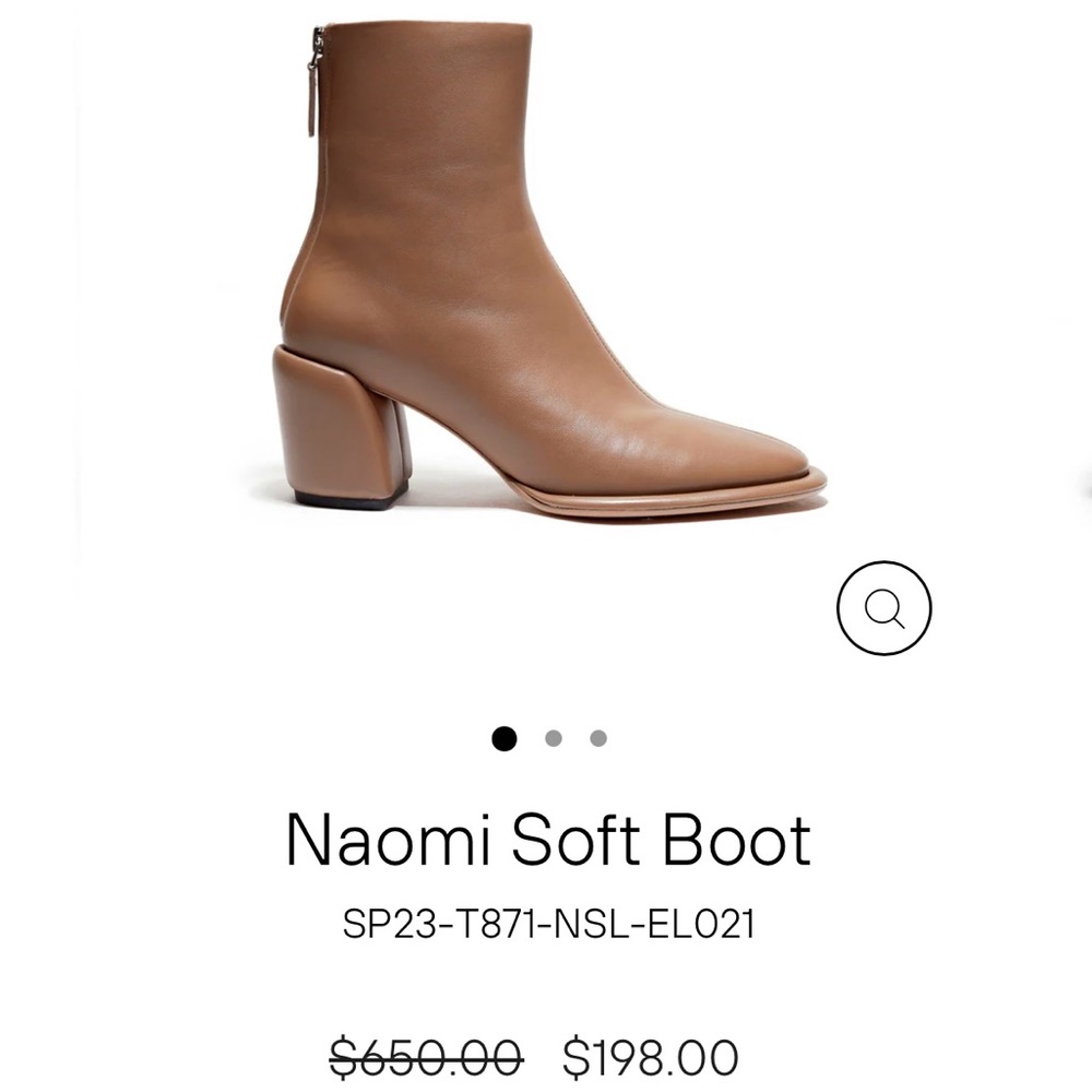 3.1 Philip Lim Naomi Soft Boot Ankle Boot Soft Leather Rich Tan 37/7